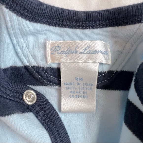 Ralph Lauren Blue Striped One-Piece, Size 9 Months - Picture 3 of 3